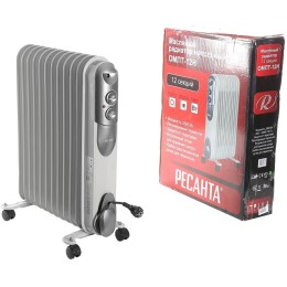 Масляный обогреватель РЕСАНТА ОМПТ-12Н [67/3/5] 2,5кВт, 570x140x650, 12 секций, 12,2 кг }